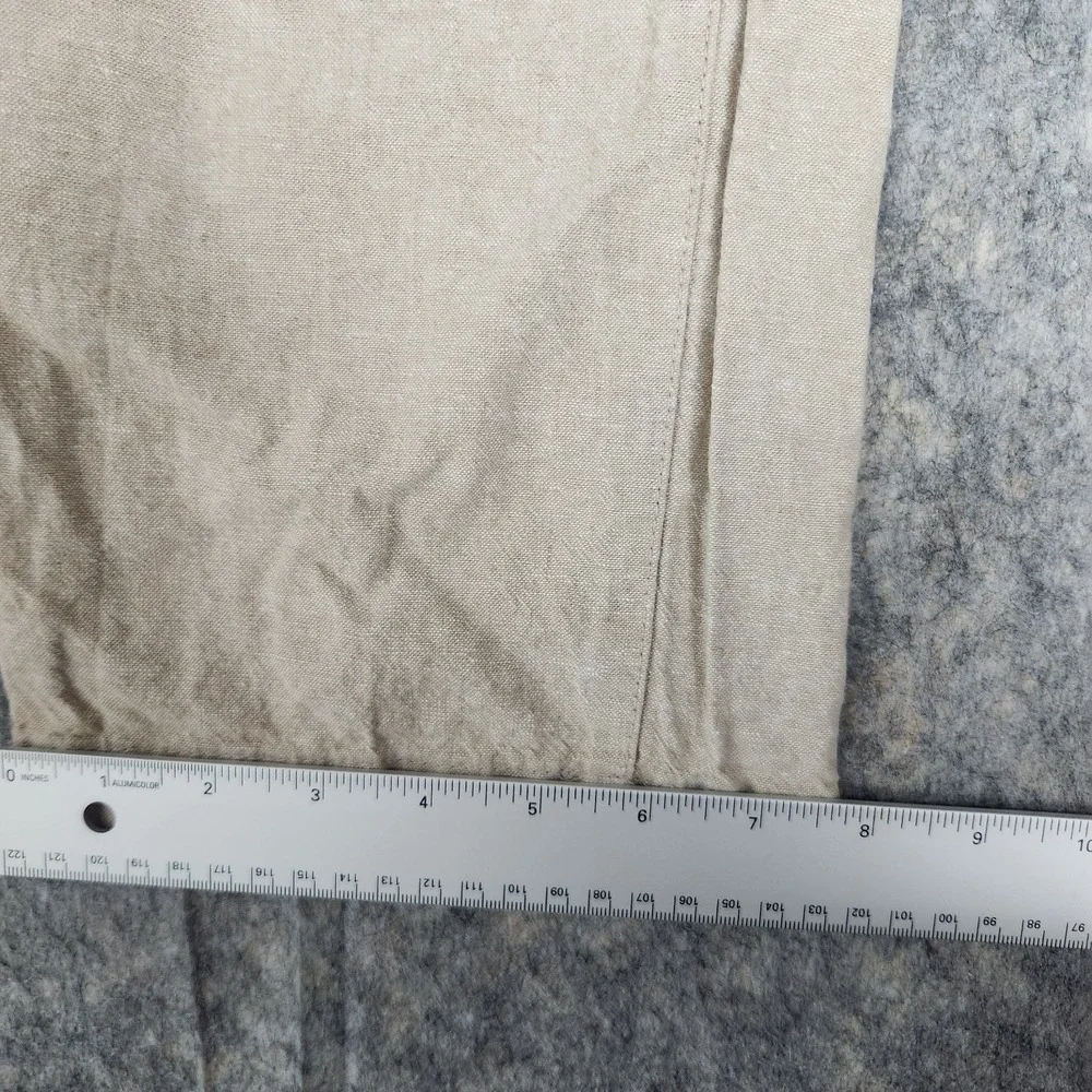 Banana Republic Linen Blend Chino Pants Men 33x28 Beige Preppy Vacation Beach